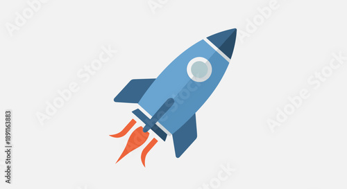 Cartoon rocket illustration against white background for creative design