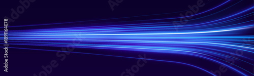 Night motorway with light effects in neon colors purple. Abstract energy in the form of stripe, arc, curl and zigzag in neon colors with light effect. Long exposure of motorways as speed.	