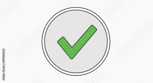 Green check mark icon in a circle symbolizing approval and correctness