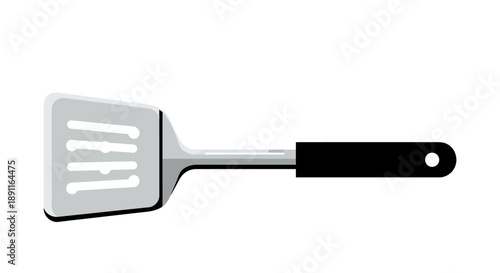 A practical and sleek flat design illustration of a kitchen spatula, an essential tool for cooking and baking. This clean vector icon is perfect for recipe instructions, kitchenware, or culinary blogs