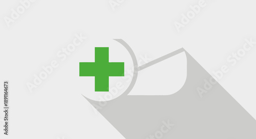 Medical symbol green cross in pill tablet healthcare concept isolated