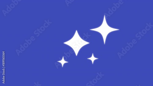 White Sparkling Stars Overlay Animation, Clean Star Effects on Blue Background