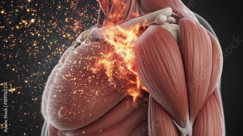 Wallpaper Mural Close-up of a surgical chest scene with bright sparks and glowing particles around tissue, intense!! Torontodigital.ca