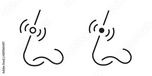 Nose pain icon for templates, web design and infographics. EPS10