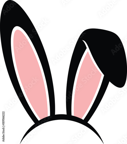 A cute bunny ears headband with pink inner ears