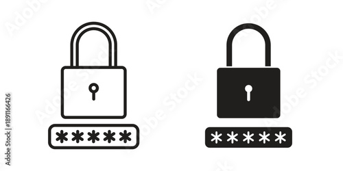 Password icon for templates, web design and infographics. EPS10