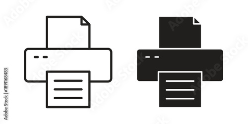 Print icon for templates, web design and infographics. EPS10