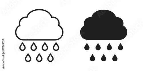 Rain icon for templates, web design and infographics. EPS10