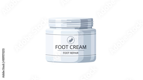 White jar of foot cream with FOOT CREAM label