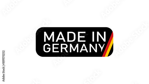 German quality symbol, flat color illustration