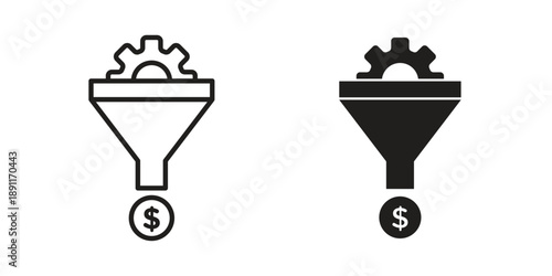 Sales funnel icon for templates, web design and infographics. EPS10