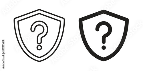 Shield interrogation icon for templates, web design and infographics. EPS10