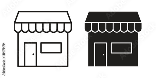 Shop icon for templates, web design and infographics. EPS10