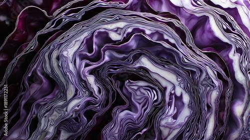 Wallpaper Mural Extreme Close-Up of Red Cabbage Layers Showing Organic Patterns Torontodigital.ca