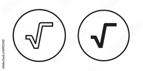 Square root icon for templates, web design and infographics. EPS10