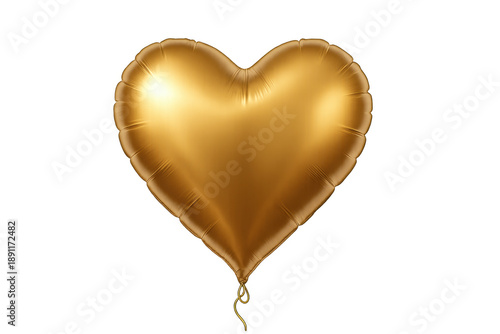 Golden heart shaped foil balloon representing love celebration
