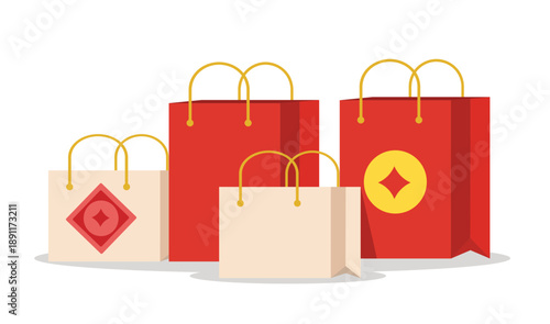 Chinese New Year Gift Bags Vector illustration