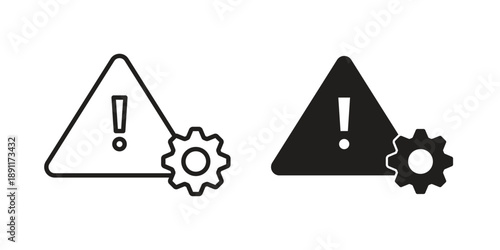 Technical warning icon for templates, web design and infographics. EPS10