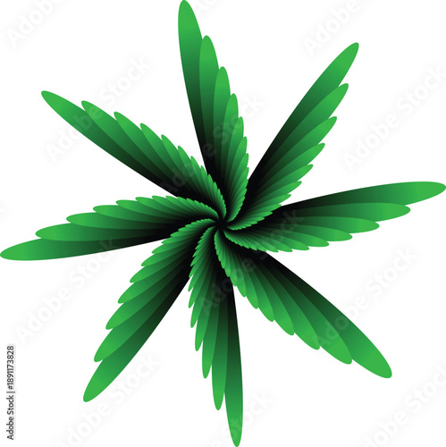 unique flower design in vector black and toscana green