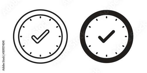 Time check icon for templates, web design and infographics. EPS10