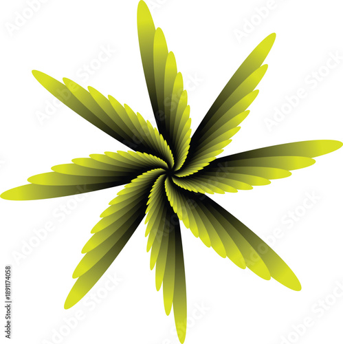 unique flower design in vector black and  laos green