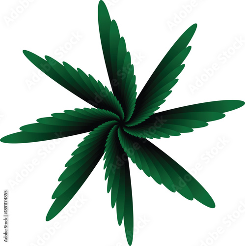 unique flower design in vector black and  era green