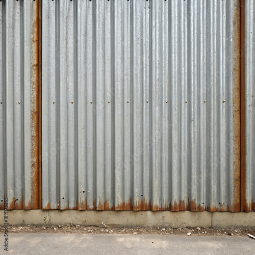 : Rusty Corrugated Metal Sheet Texture Industrial Background