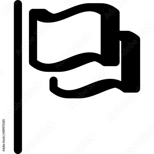 Line flag icon symbolizing territory, mission point or achievement
