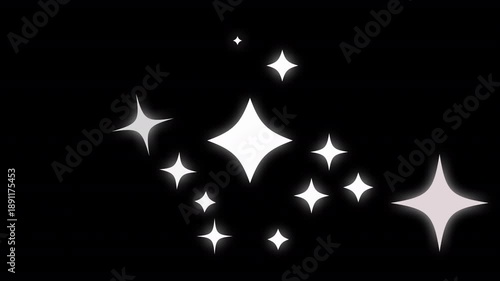 Sparkling Stars Overlay Animation, Cinematic Star Particles on Black Background