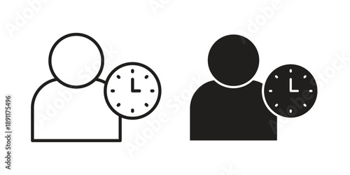 User time icon for templates, web design and infographics. EPS10