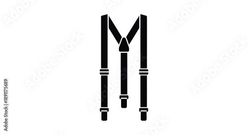 A minimalist depiction of suspenders formed by clean vertical lines against a white background creating a striking silhouette high quality