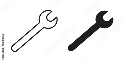 Wrench icon for templates, web design and infographics. EPS10