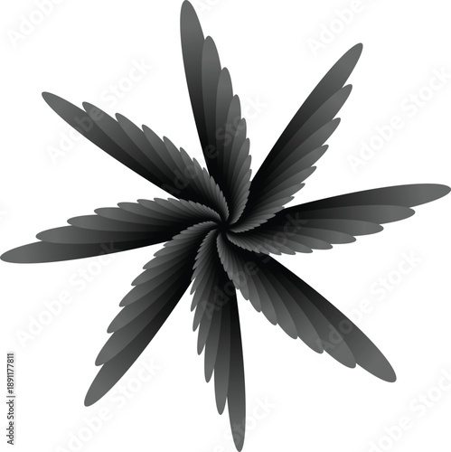 unique flower design vector black