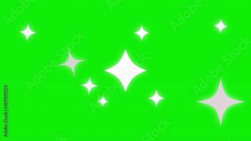 Sparkling Stars Overlay Animation, Magic Glitter Effect on Green Screen Loop