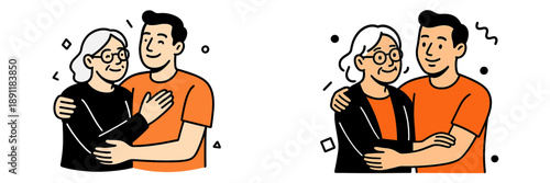 Embracing moments shared between generations in a warm setting