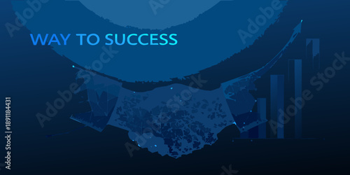 A digital handshake symbolizing the path to success with growing graphs