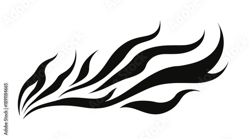 Black Flame Tattoo Design Element.