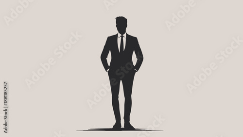 Silhouette of a man in a suit.