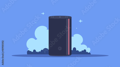 Smartphone with Cloud Computing Illustration.