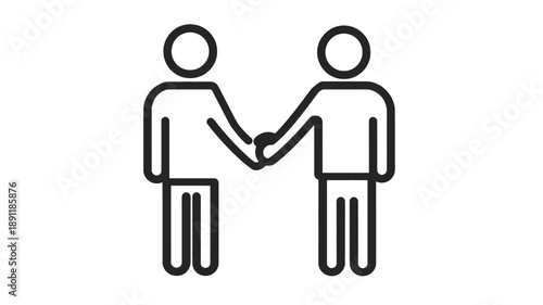 Two People Shaking Hands Illustration.