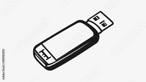 USB Flash Drive Illustration Isolated on White.