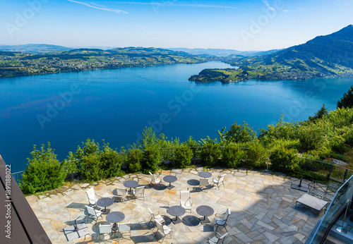 Wallpaper Mural Outdoor terrace of Burgenstock resort, lake Lucerne in Switzerland Torontodigital.ca