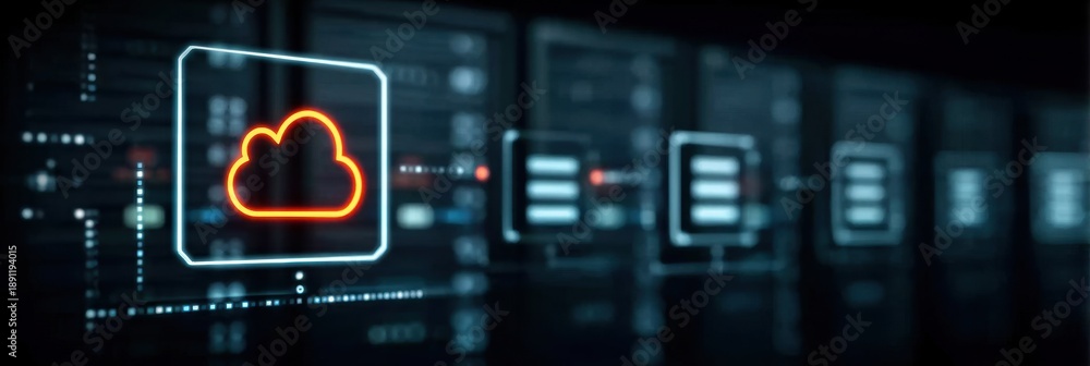 Fototapeta premium CloudComputing stability improves as Virtualization enhances Server and Storage Scalability across Datacenter Infrastructure