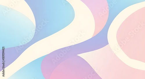 Abstract February Background with Soft Geometric Shapes