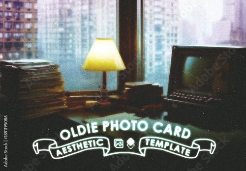Oldie Photo Card Template Mockup