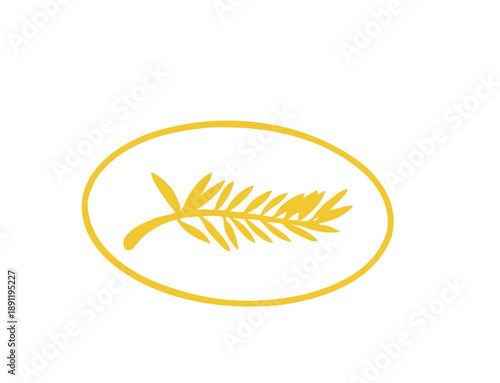 Golden Laurel Wreath and Palm Branch for Film Award Festival Vector
