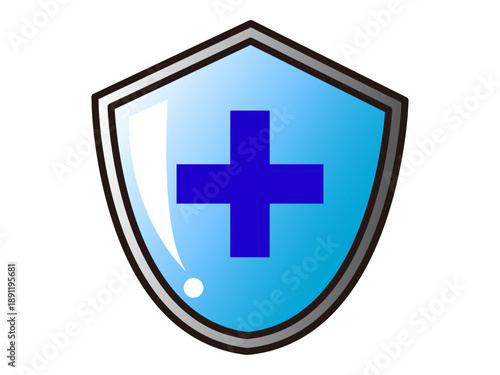 シンプルな盾のアイコンイラスト素材