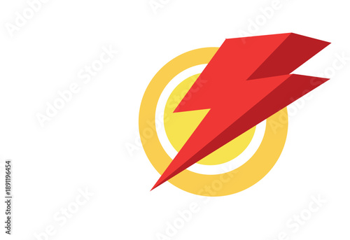 Bolf of Lightning solid modern illustration. Editable Clip Art.