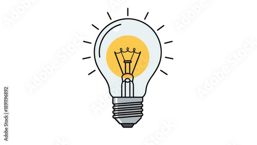 Illuminated Light Bulb Symbolizing Innovation and Bright Ideas.