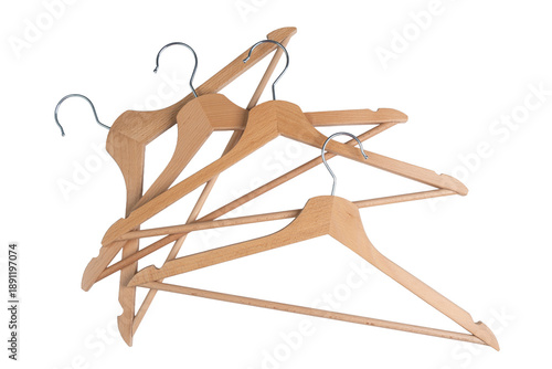 some wooden hangers
